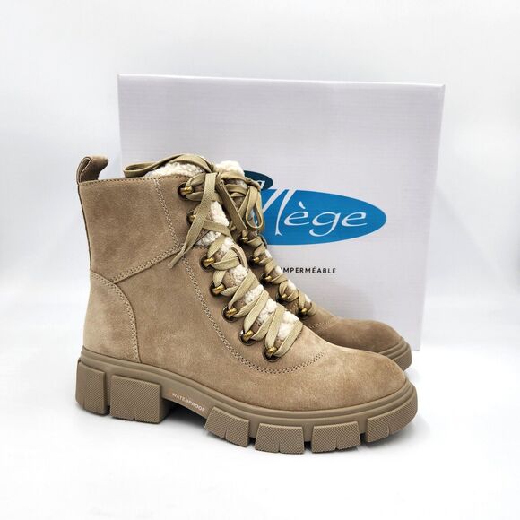 Aqua College Women Sand Waterproof Suede Paige Utility Combat Booties 8.5M - Picture 2 of 6